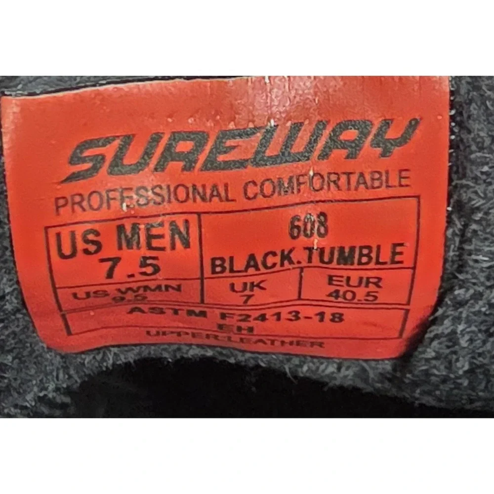 Sureway Chelsea Boots Mens 7.5 Black Leather‎ Western Work Comfort Safety